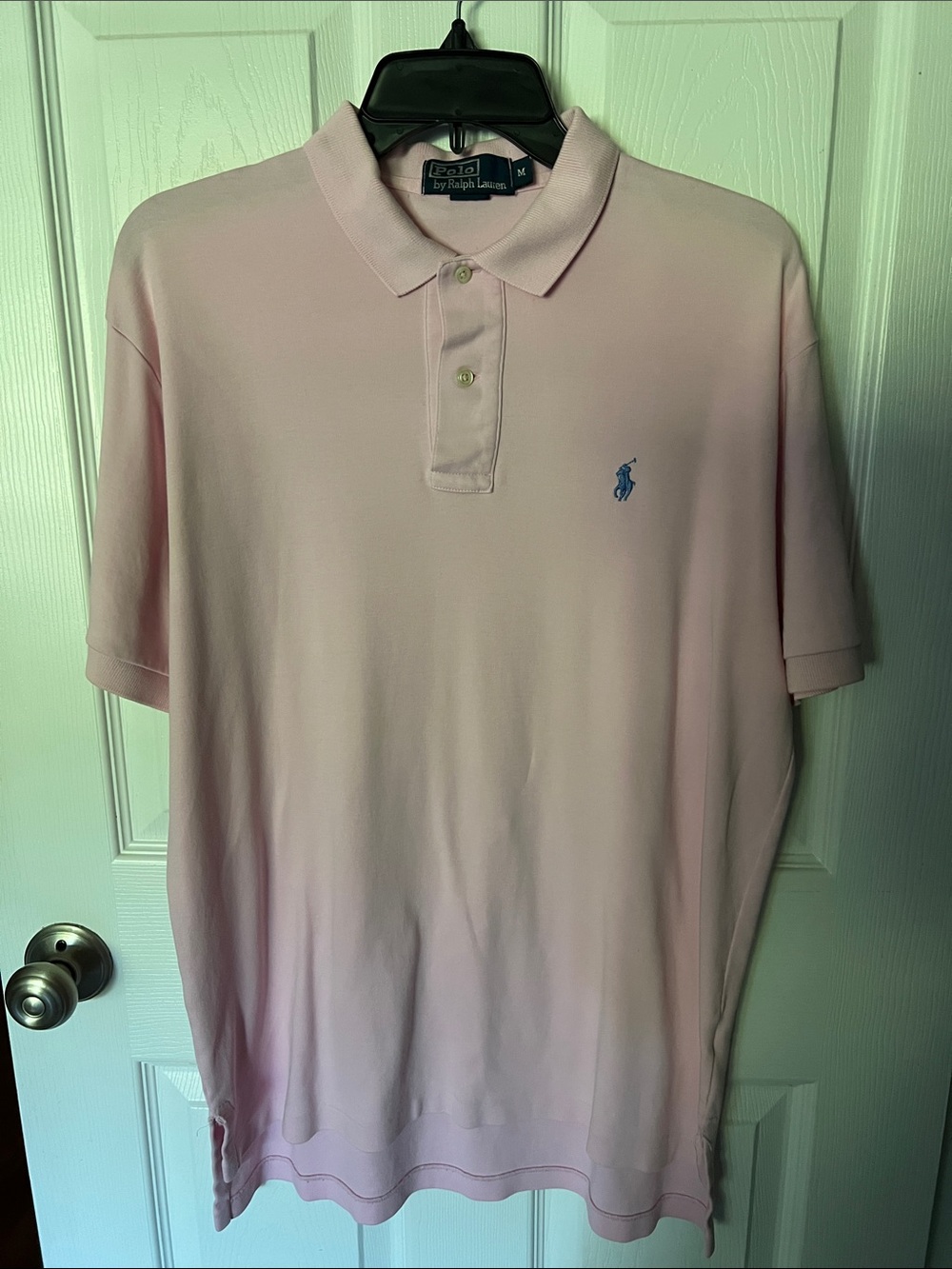 Polo by Ralph Lauren Men’s Light Pink Polo with Blue Pony
